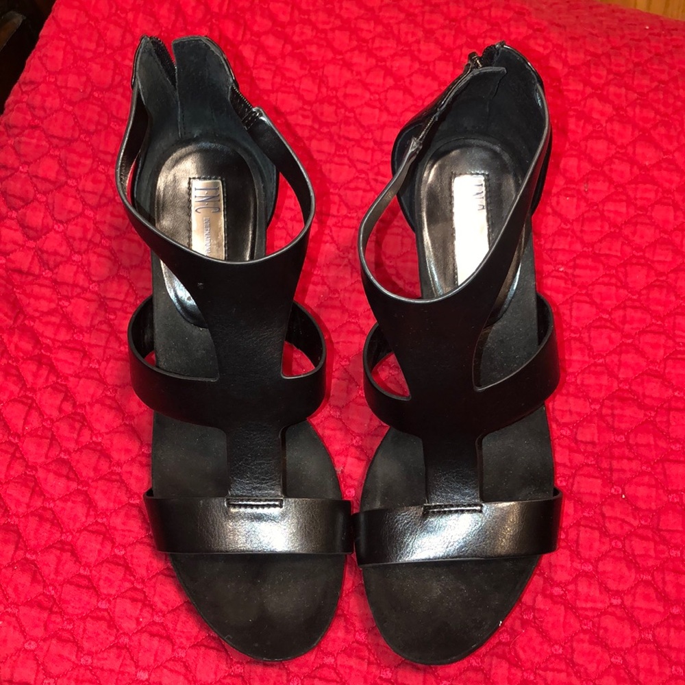 INC black sandals